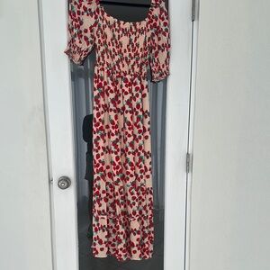 Betsey Johnson Strawberry 🍓 Print Maxi Dress